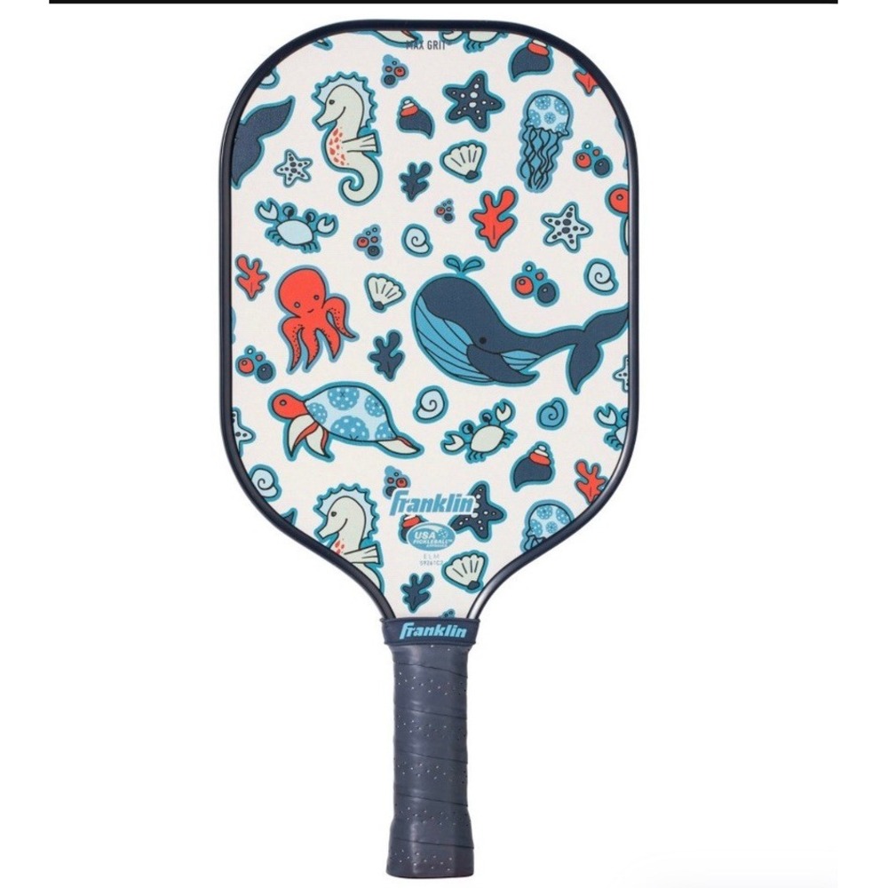 Franklin Pickleball Paddle Unisex OS White Blue Sea Life Max Grit USAPA NWT